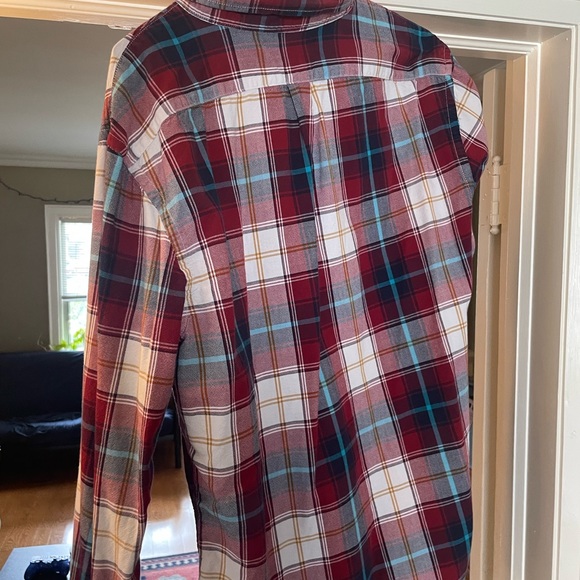 Maroon Plaid Button-Down Long-Sleeve - Picture 2 of 3